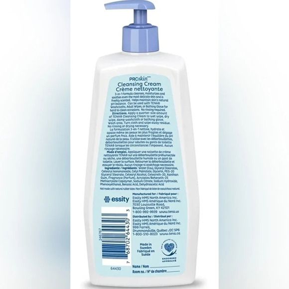 TENA  ProSkin Cream Rinse-Free Body Wash Pump Bottle Mild Scent 16.9 oz. - Picture 2 of 4